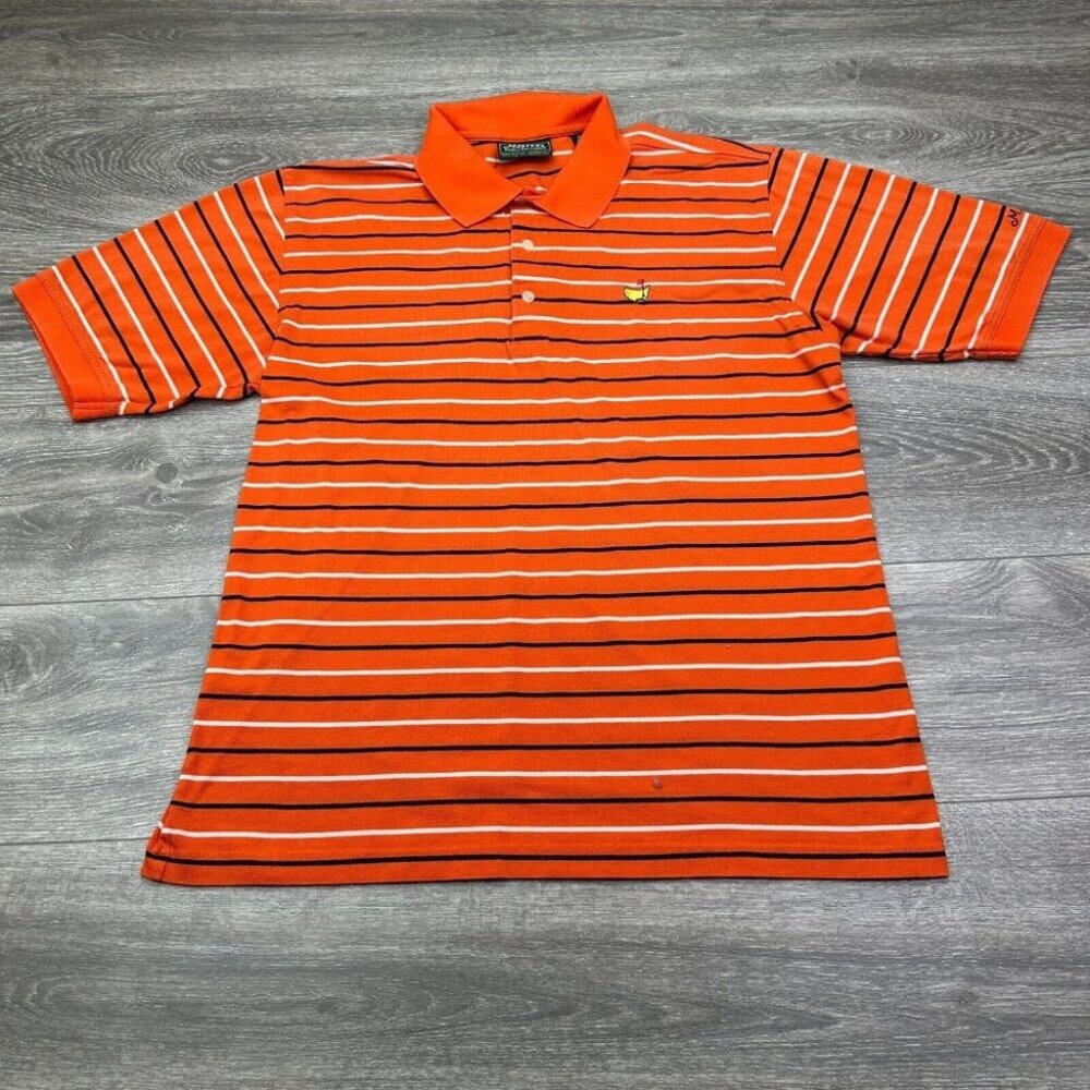 Masters Collection Augusta Golf Polo Shirt Mens Size Large Orange Vintage Preppy